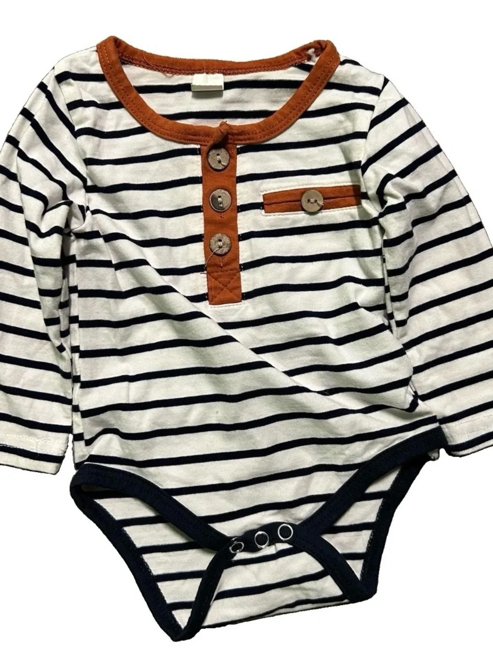 Neutral Baby Winter Long Sleeve Bodysuits Stripes Size 3-6 Months